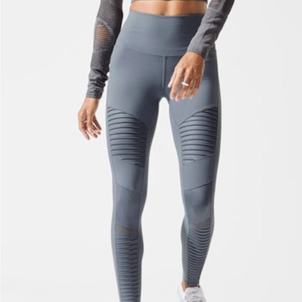 All Yoga High Waisted Moto Legging in Slate Blue